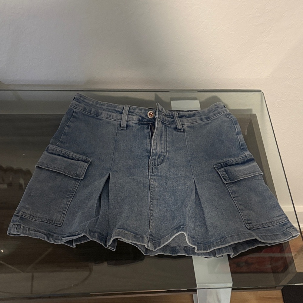 Denim Blue Women's Cargo Skirt